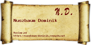 Nuszbaum Dominik névjegykártya